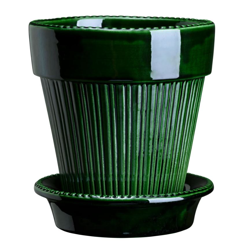 Pot Fleurs - Simona - Glazed - green - 14cm