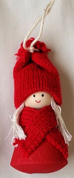 Sapin Hang - Santa Girl -wool - red