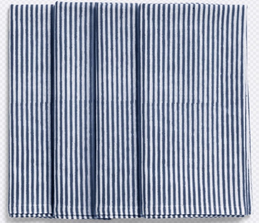 [CHAM063] Serviettes - Stripe - Navy Blue