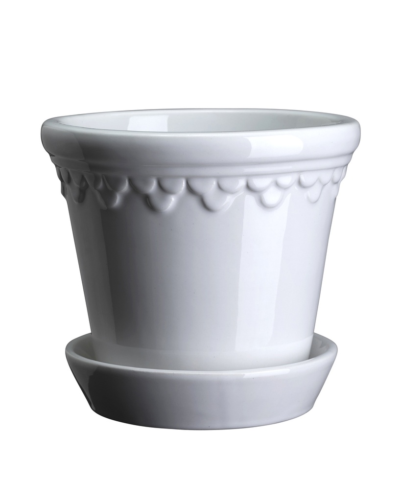 [BERG029] Pot Fleurs - Kobenhavner - Glazed - mineral white - 12cm